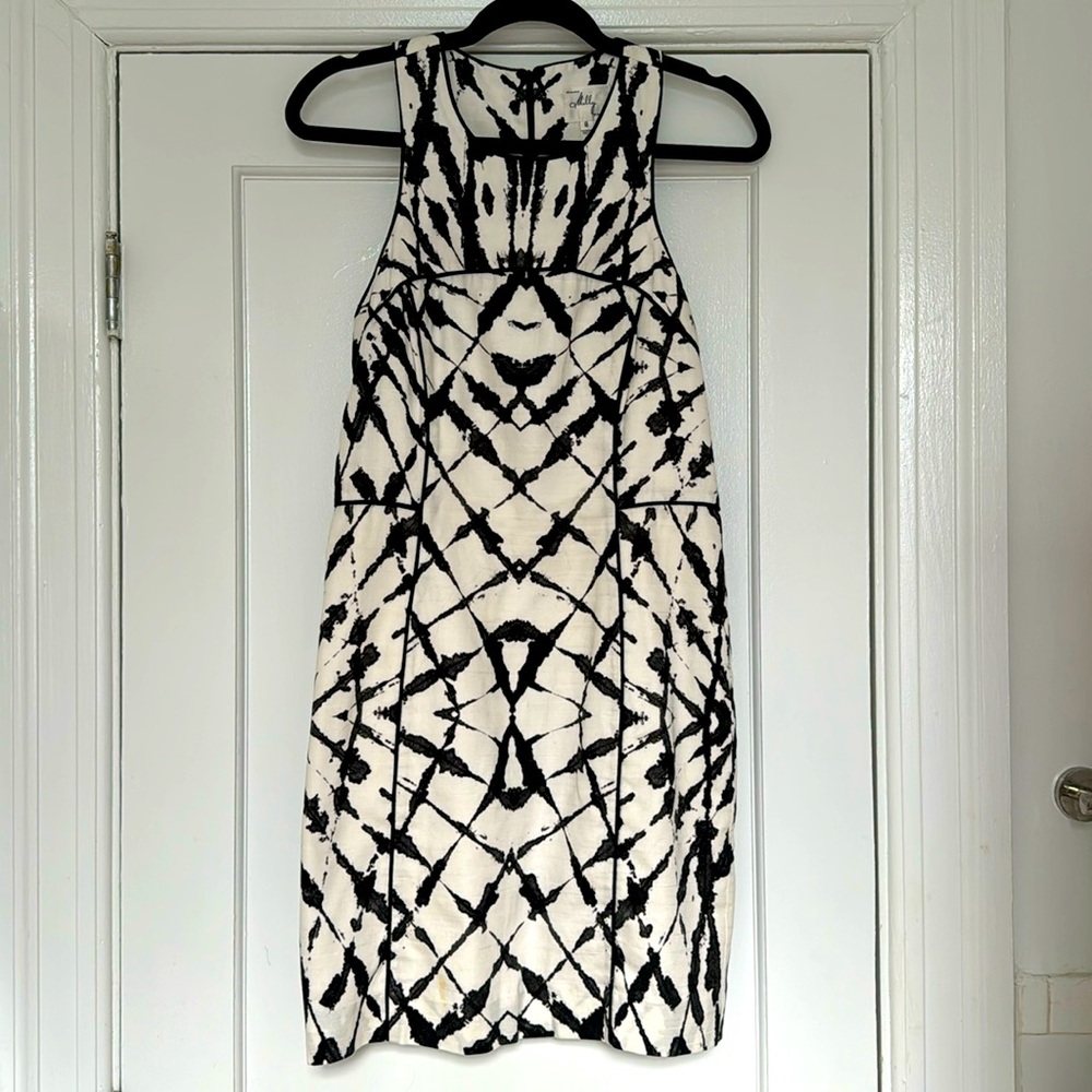 Milly Black and White Geometric Dress